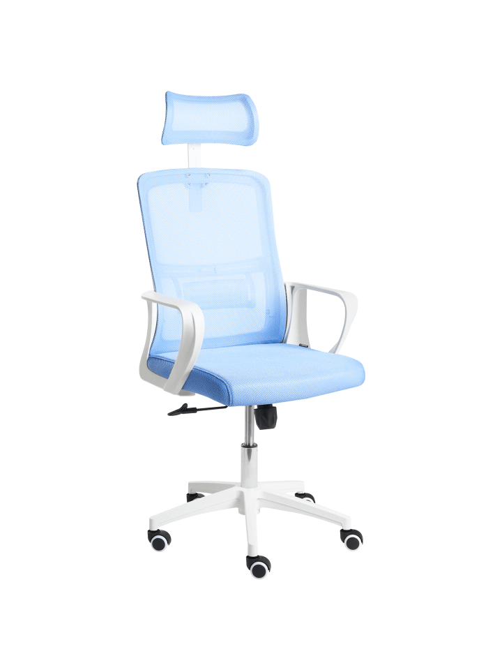 Bürostuhl MONARCH in Blau/Weiß - (W) 46 x (H) 110 x (L) 62 cm