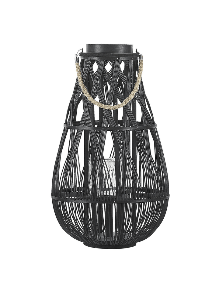 Laterne TONGA in Schwarz - (W) 34 x (H) 56 x (L) 34 cm