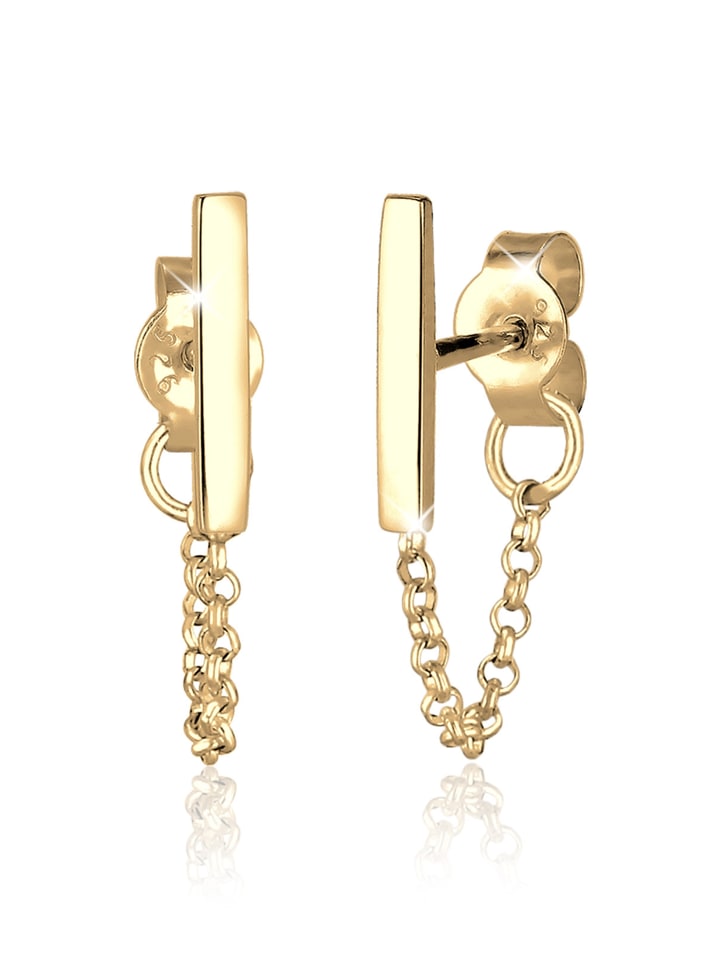 Ohrringe 925 Sterling Silber Geo in Gold