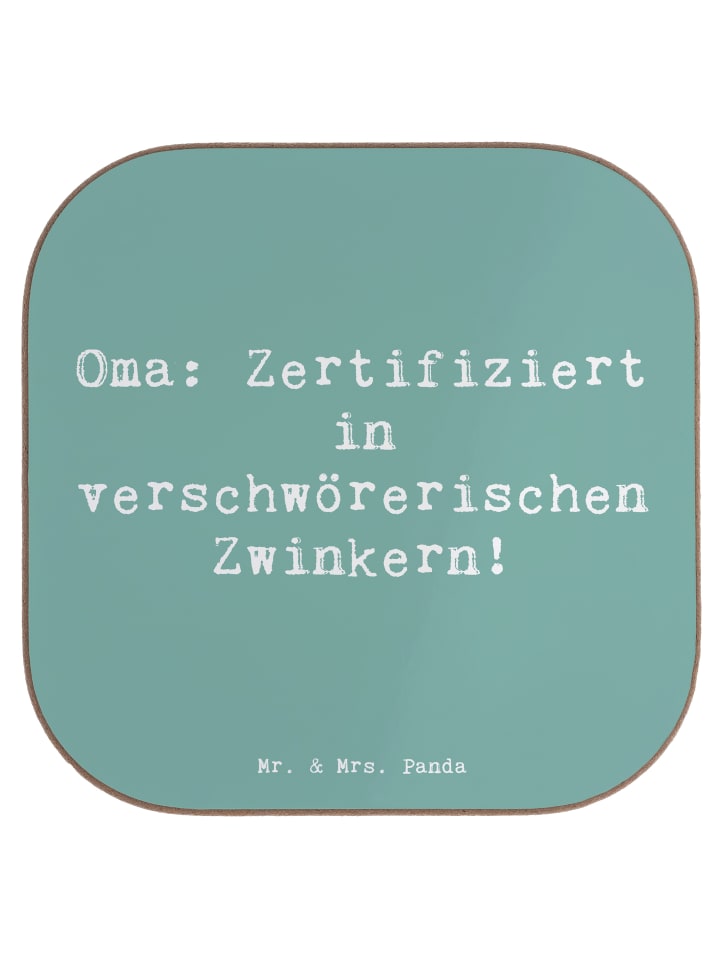 Untersetzer Spruch Oma Zwinkern mit Spruch in Meeresbrise