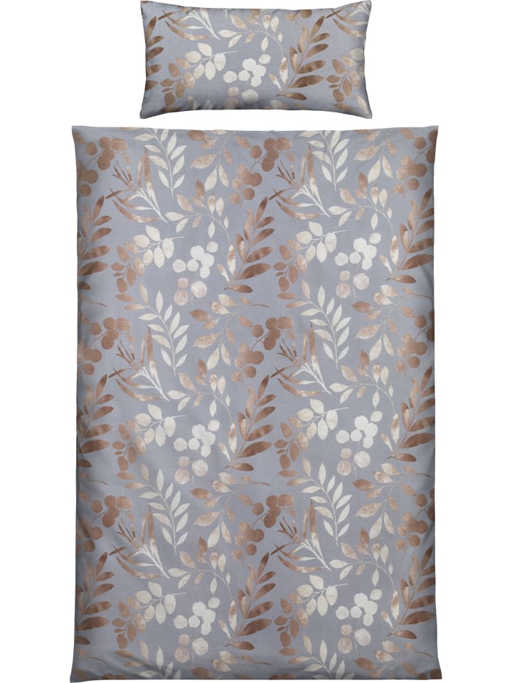Fein Biber Bettwäsche in beige-grau