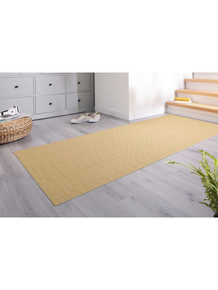 1 Mira Jacqu.Teppich uni Fb.beige 80/150 cm in beige