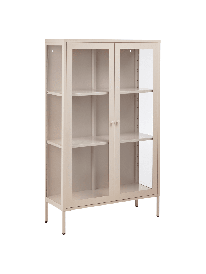 Vitrine NASH in Beige - (W) 90 x (H) 150 x (L) 35 cm