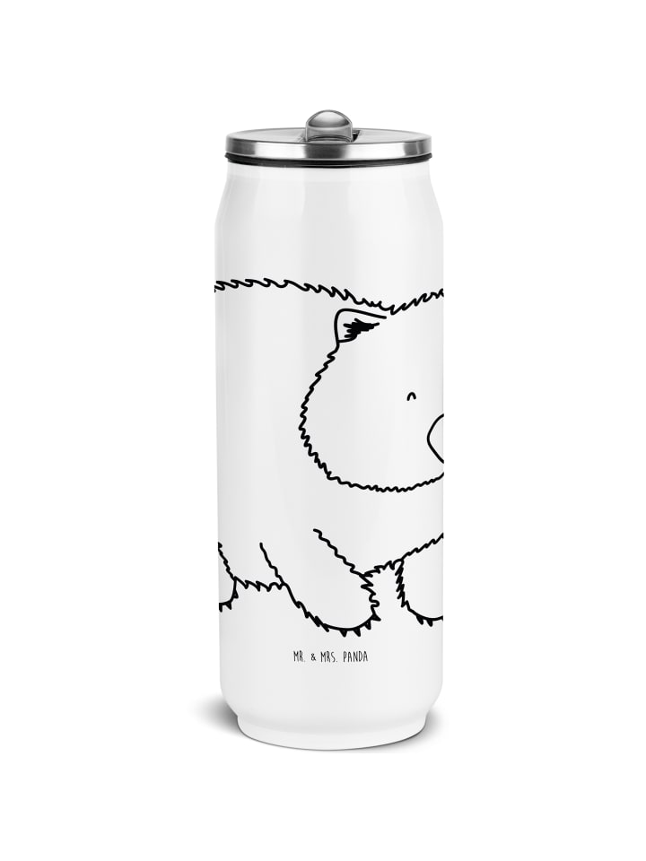 Wasserflasche Wombat ohne Spruch in Weiß