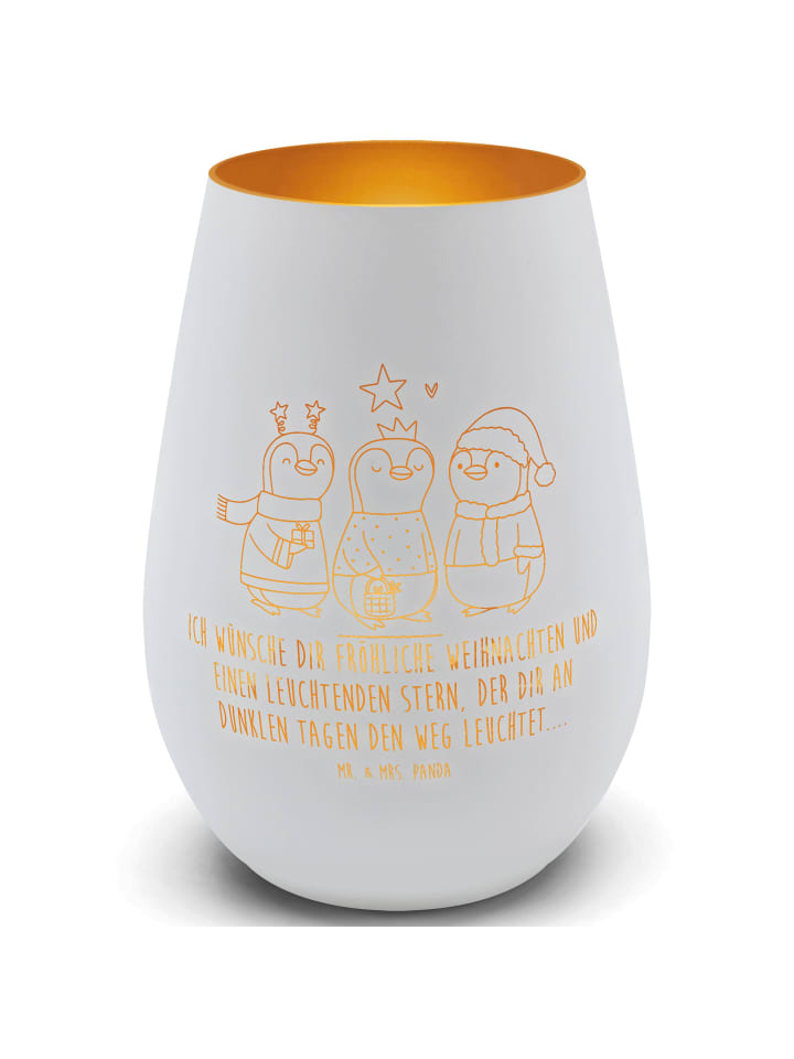 Glas Windlicht Winterzeit Heilige drei Könige m... in Weiß