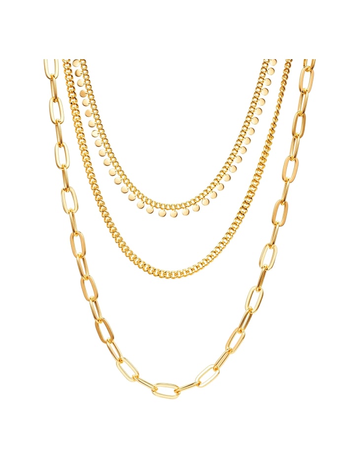 Halskette aus Metall-Legierung in gelbgold