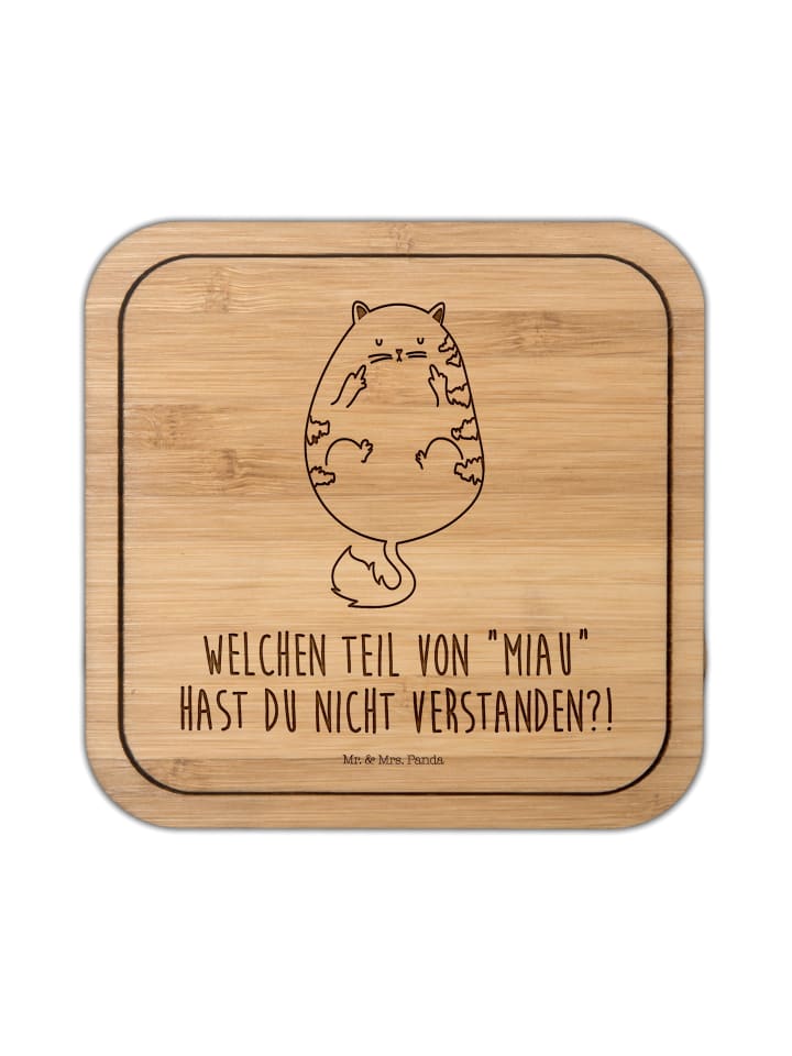 Coaster Katze Mittelfinger mit Spruch in Transparent