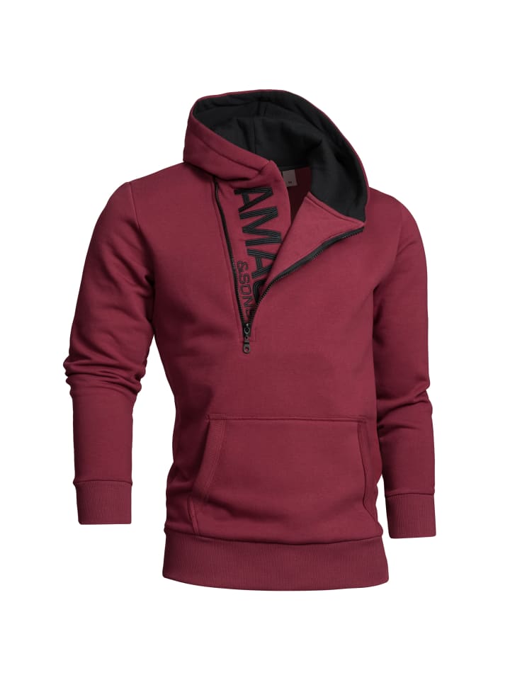 Kapuzenpullover HUNTSVILLE in Bordeaux/Schwarz