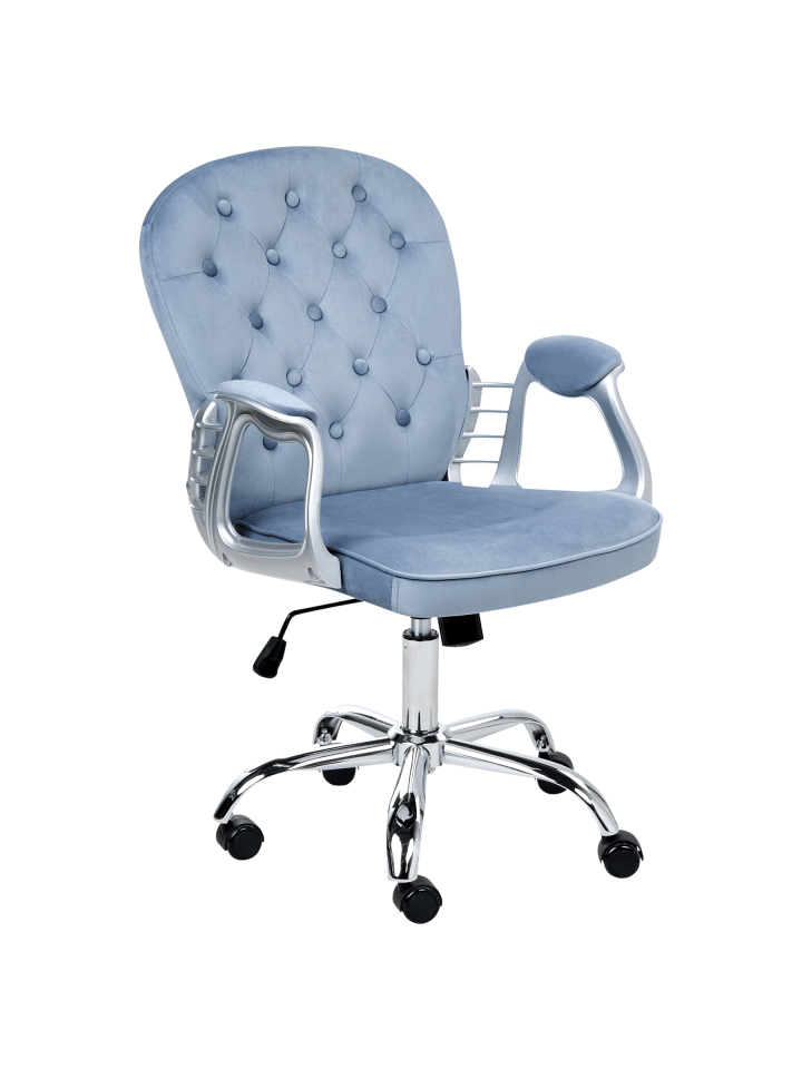 Bürostuhl in Blau/Silber/Schwarz - (W) 58 x (H) 93 x (L) 58 cm