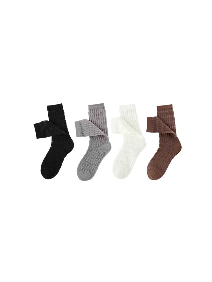4er-Set 'Lochmuster' Socken
