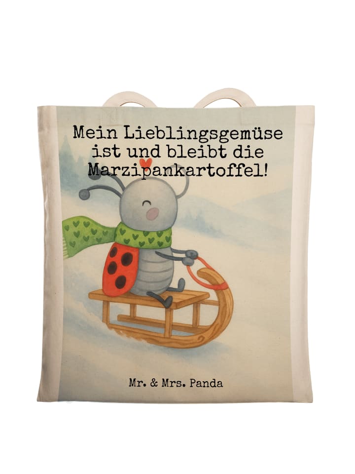 Tasche Smörle Rodeln Design mit Spruch in Weiß