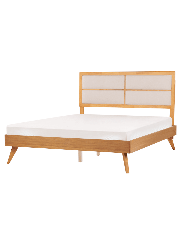 3-tlg Doppelbett POISSY in Braun/Beige