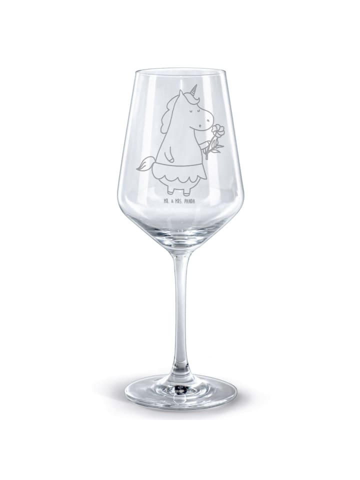 Glas für Rotwein Einhorn Dame ohne Spruch in Transparent