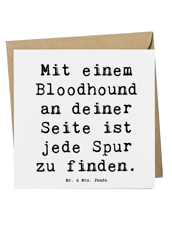 Deluxe Karte Spruch Bloodhound Spur mit Spruch in Weiß