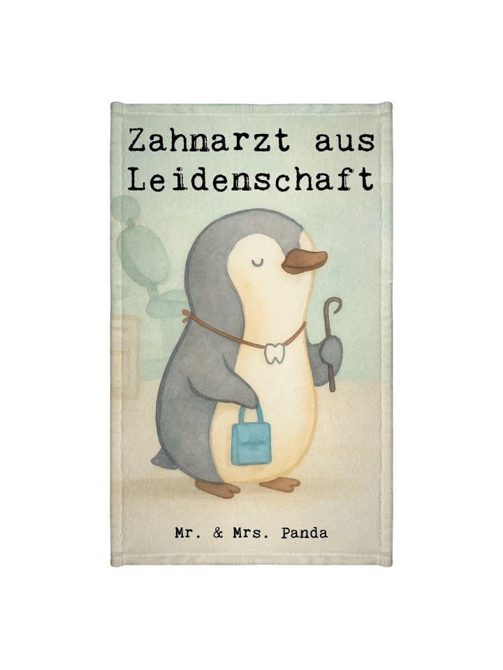 Handtuch Zahnarzt Leidenschaft Design mit Spruch in Weiß