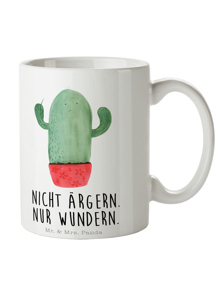Tasse Kaktus Wut mit Spruch in Weiß