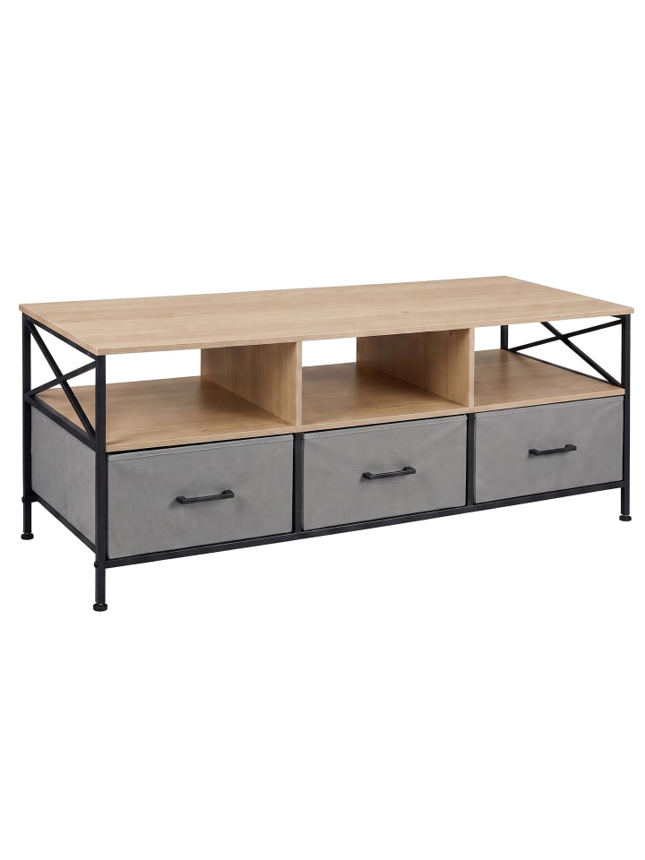 TV Lowboard in Greige/ Schwarz - (B)147 x (H)50 x (T)40 cm