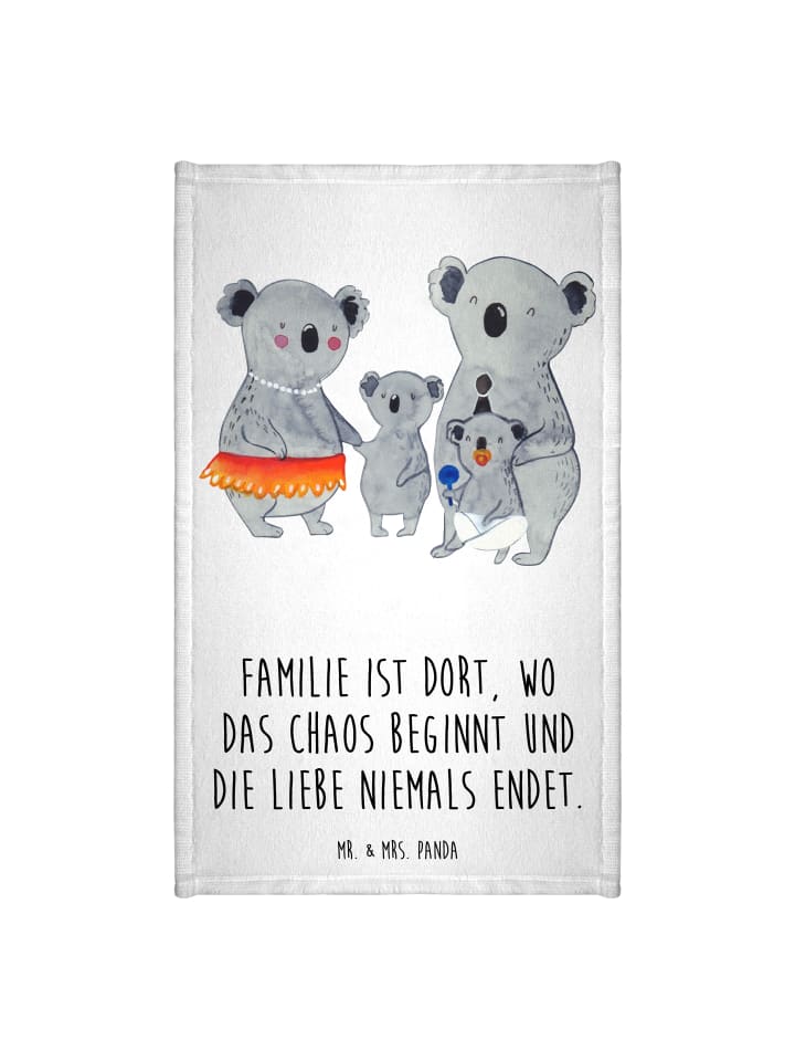 Handtuch Koala Familie mit Spruch in Weiß