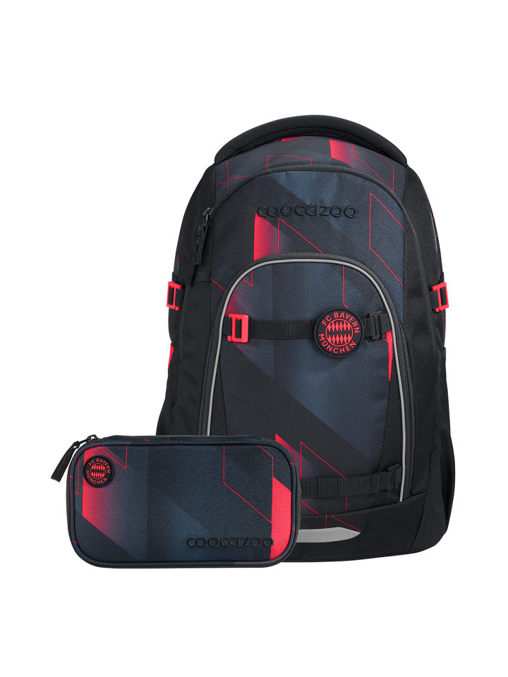 Schulrucksack-Set MATE "FC Bayern," 2-tlg. in Schwarz