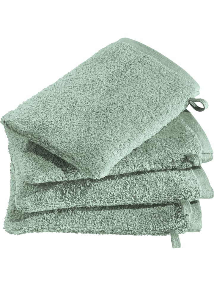 Frottier Waschhandschuh 4er-Pack Kronau in jade