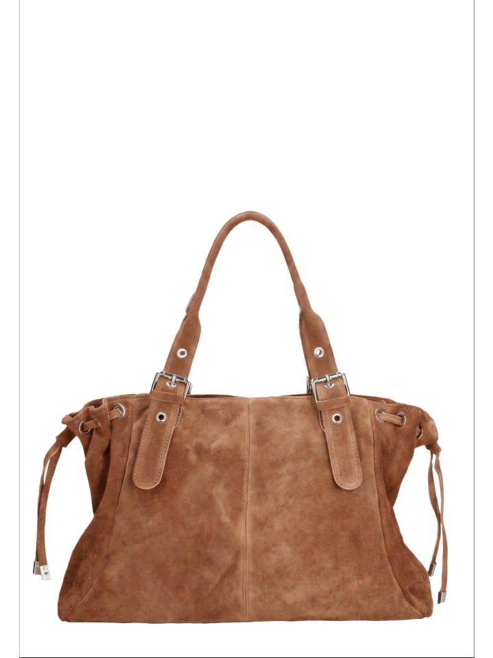 Schultertasche in DARK COGNAC