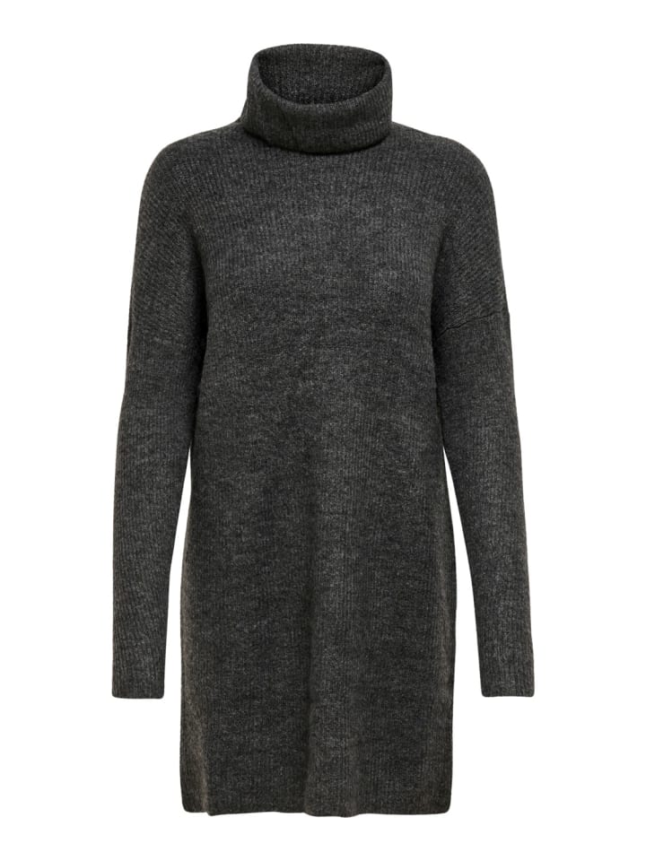 Strickkleid mit langen Ärmeln ONLJANA Dress Pullover in Dunkelgrau