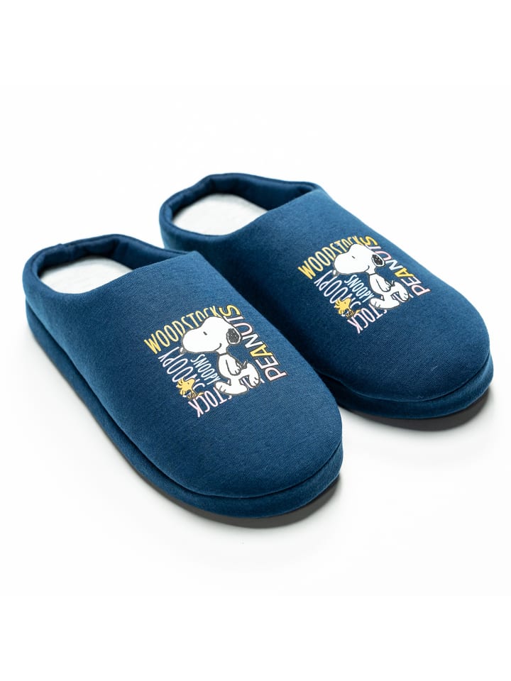 The Peanuts Snoopy Hausschuhe Puschen Slipper Pantoffeln in blau