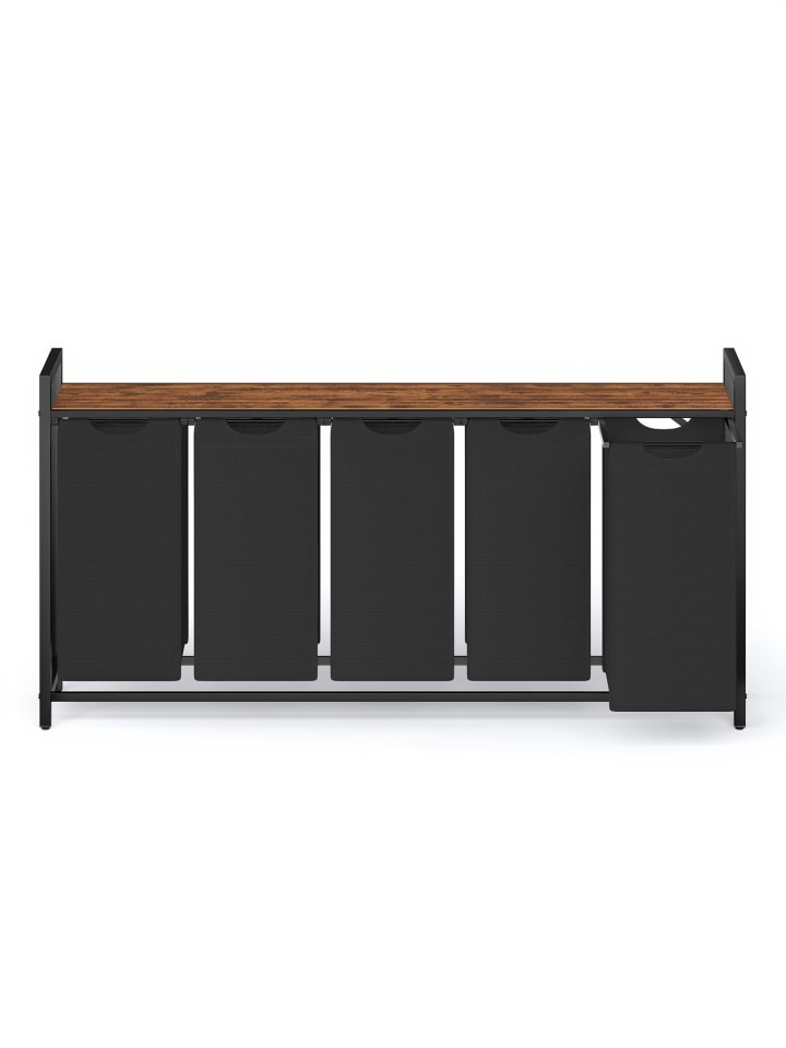 Wäschekorb Brenta in Schwarz-Braun - (B)33 x (H)72 x (T)143.5 cm
