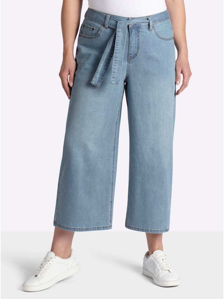 7/8-Jeans in blue-bleached