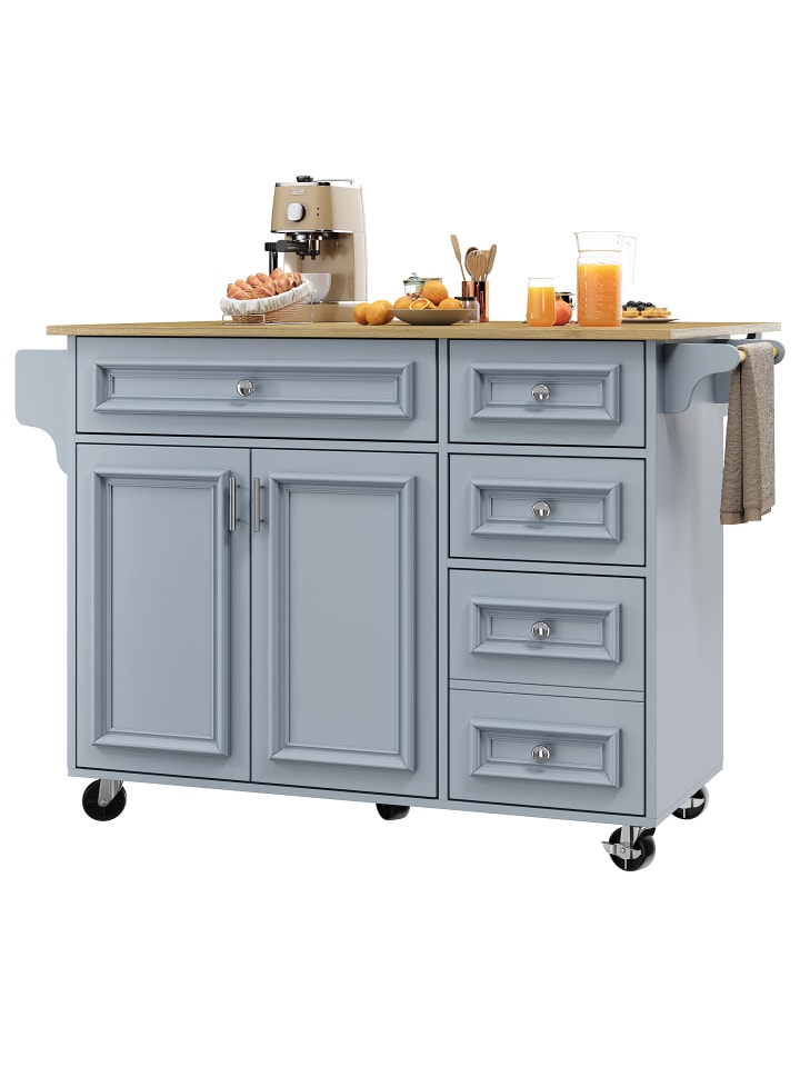 Kücheninsel Küchensil Küchenschrank Buffetschrank mit Stauraum, Blau