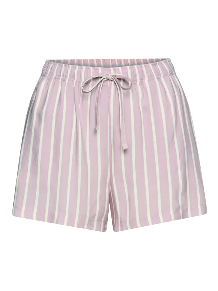 Pyjamashorts in altrosa gestreift