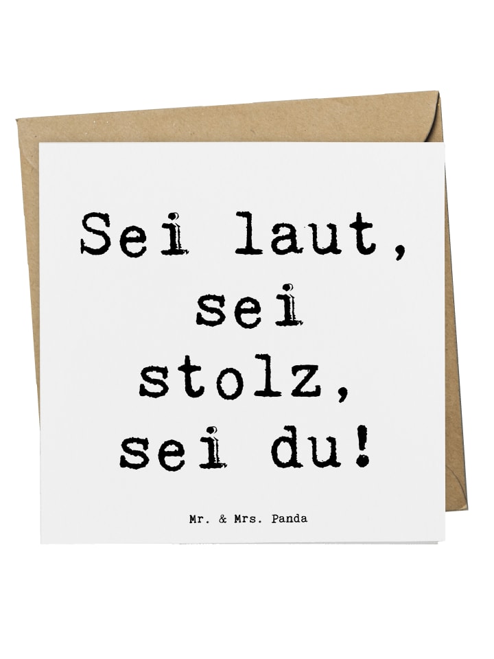Deluxe Karte Spruch Sei du Mutig mit Spruch in Weiß