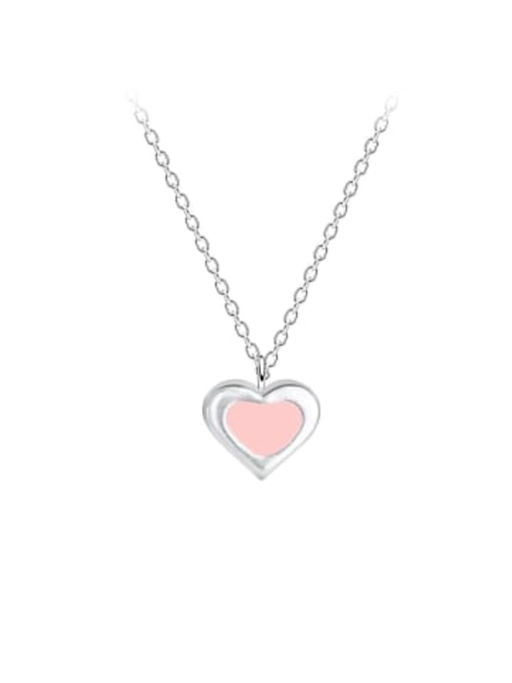 Kette mit Anhänger HERZ in 925 Sterling Silber, 2-tlg. in silber