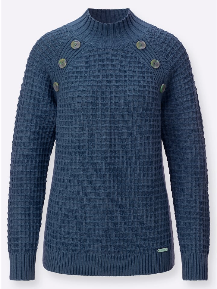 Stehkragen-Pullover in jeansblau