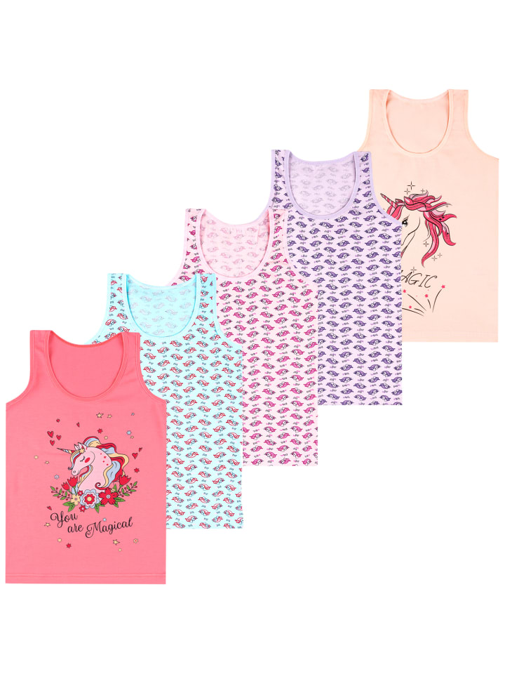 5er Set Unterhemden - Unicorn - Bunt
