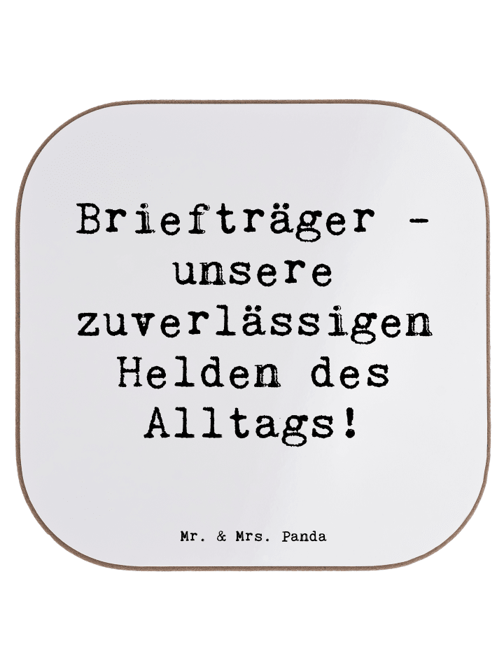 Tassenuntersetzer Spruch Briefträger Helden mit... in Weiß