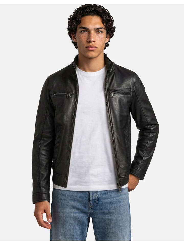 Lederjacke BUMATTEO in schwarz