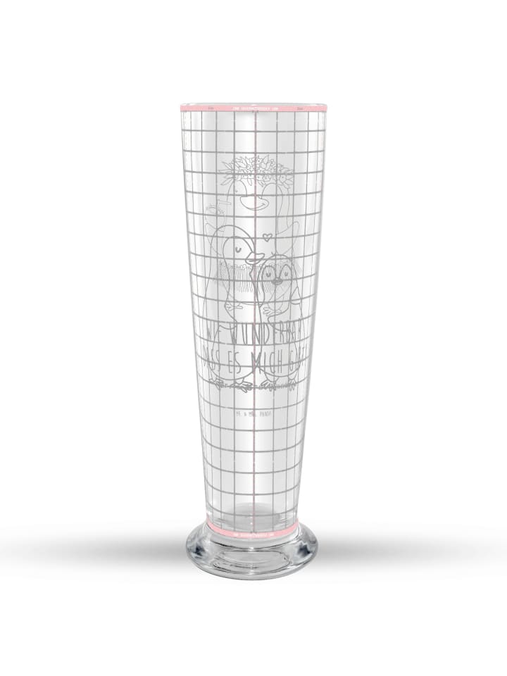 Bierglas Pinguin umarmen ohne Spruch in Transparent
