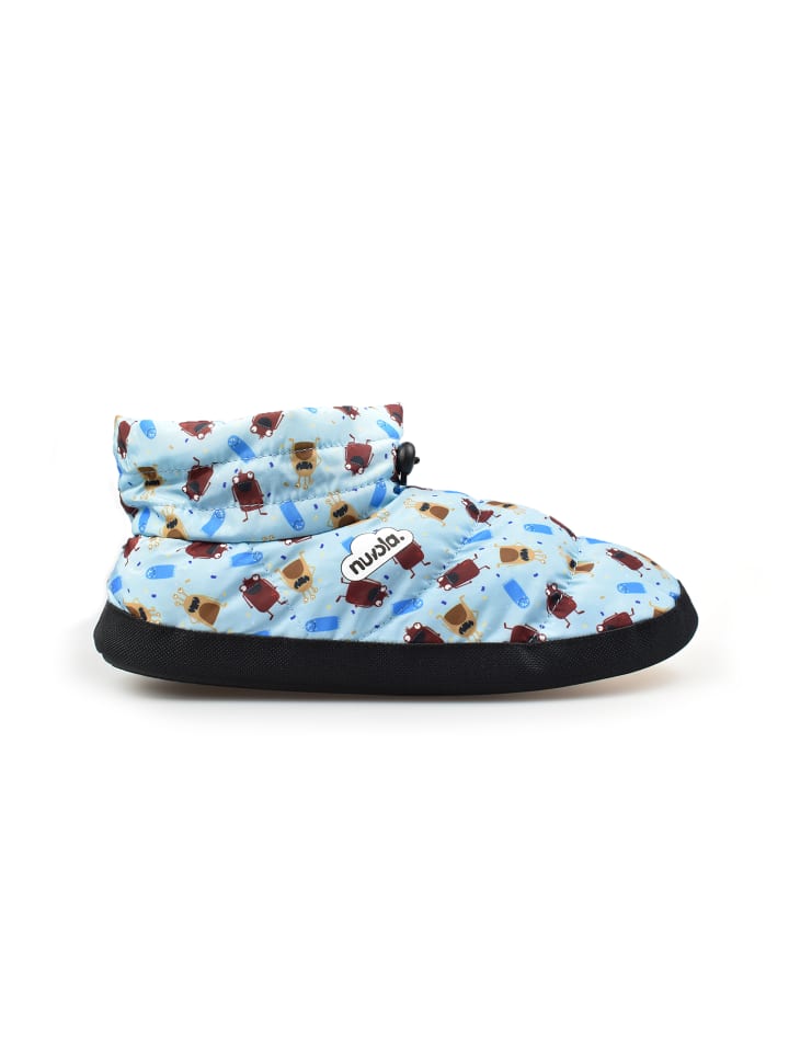 Hausschuhe "Boot Home Printed 21 Mostro" in Hellblau