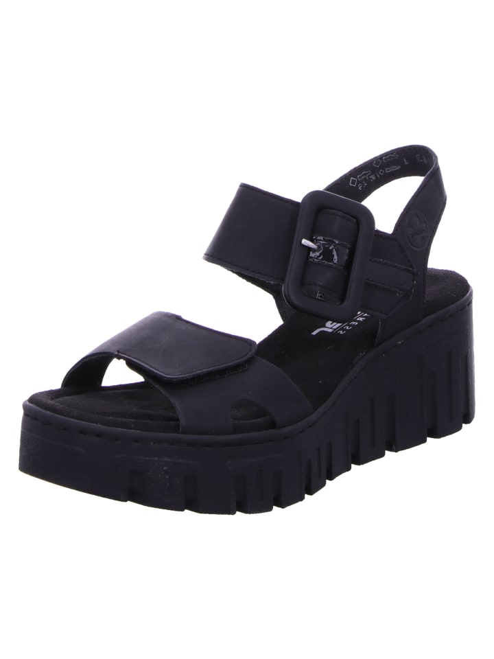 Keilsandalette in schwarz/black