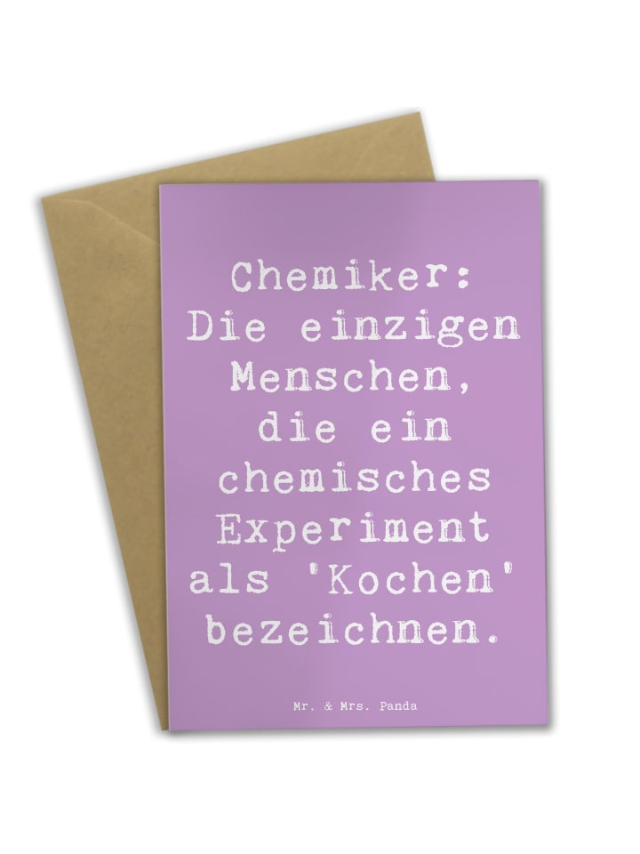 Grußkarte Spruch Chemiker Koch mit Spruch in Lavendeltraum