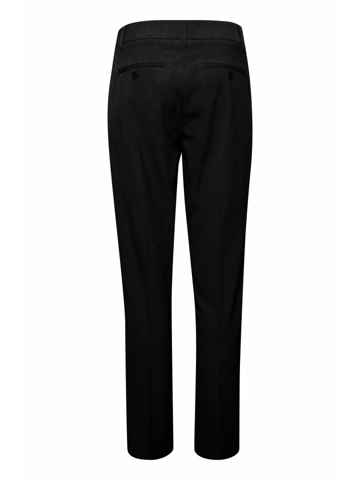 BYDANTA SLIT PANTS 2 - HEAVY WOVEN Regular fit in Tannin Melange