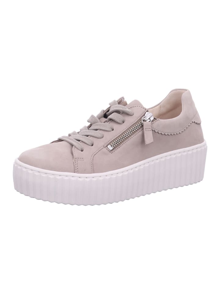 Schnürschuhe in leinen (creme)
