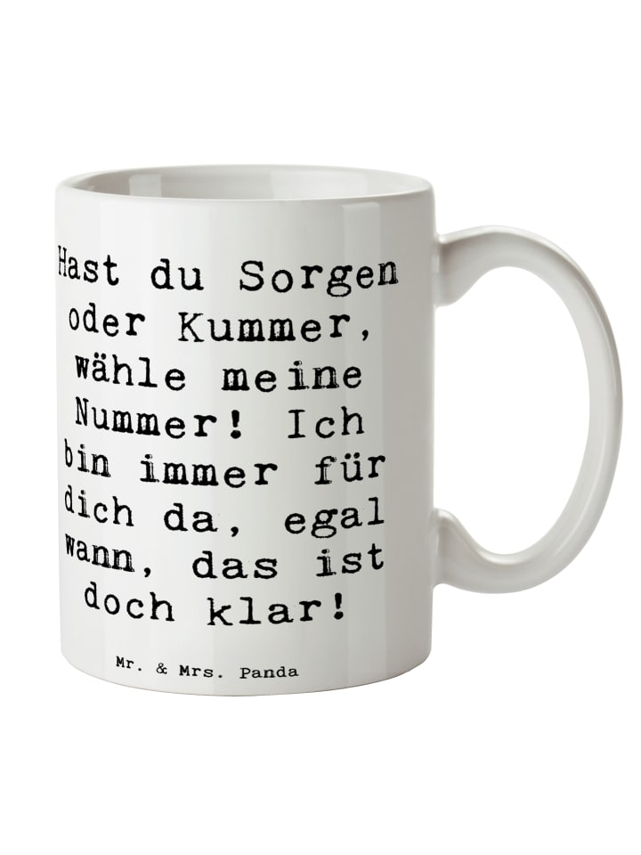 Tasse Trost Nummer mit Spruch in Weiß