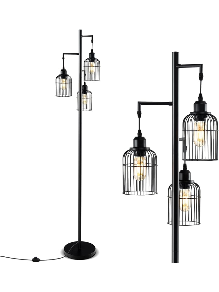 Moderne Stehlampe 169cm in Schwarz