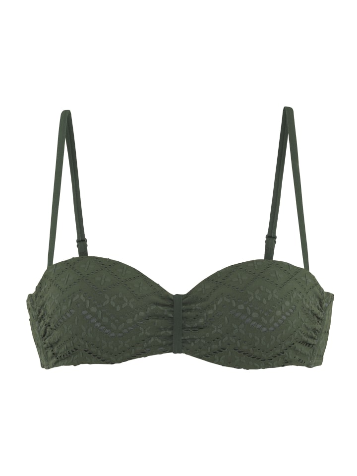 Bügel-Bandeau-Bikini-Top in oliv
