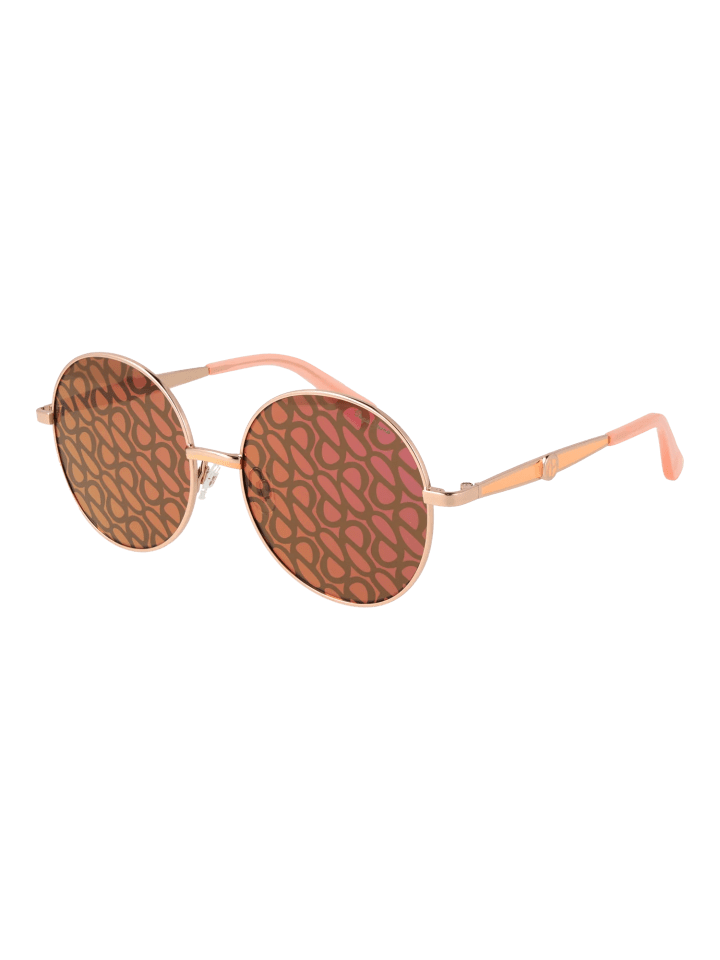 Frauen Sonnenbrille Rund Rose Gold
