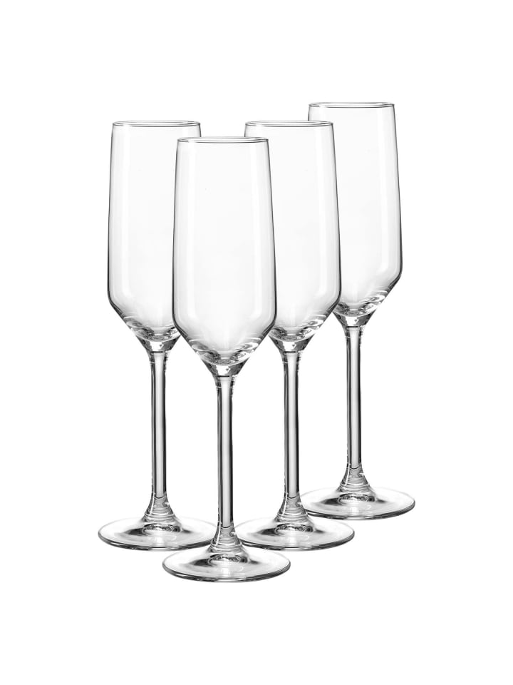 4er Set Sektgläser Rumba in 220 ml in transparent