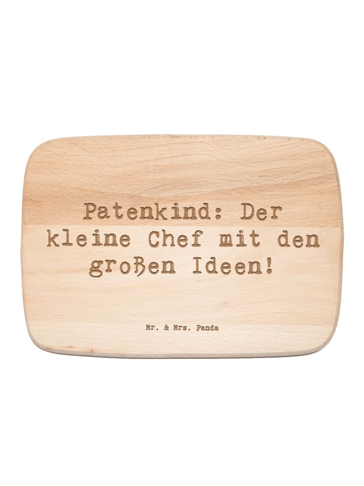 Holzschneidebrett Spruch Patenkind Chef mit Spruch in Transparent