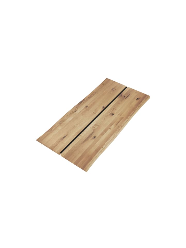 BAUMKANTENTISCH Dannie 8 200x77x100 Massivholztisch Wildeiche geölt